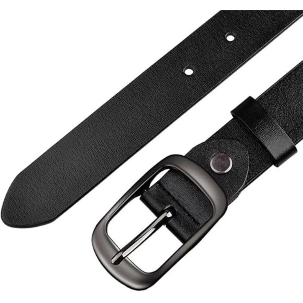 [2 Pack] Leather Belt Women - Womens Leather Belt with Pin - Picture 3 of 7